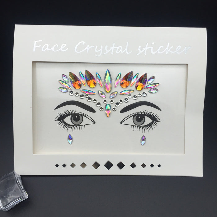 Wholesale acrylic face stickers green resin drill face stickers MOQ≥2 JDC-EY-WWei002