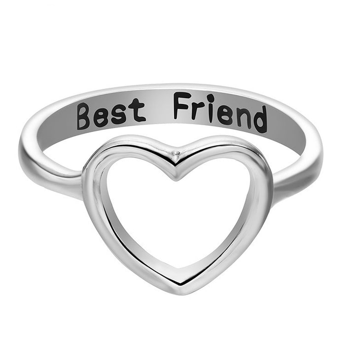 Wholesale Best Friend Hollow Heart Ring JDC-RS-Chenrui015