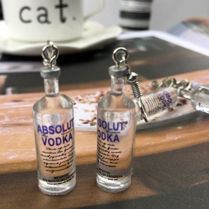 Wholesale Vodka Bottle Resin Earrings Ear Clips JDC-ES-Chouteng004