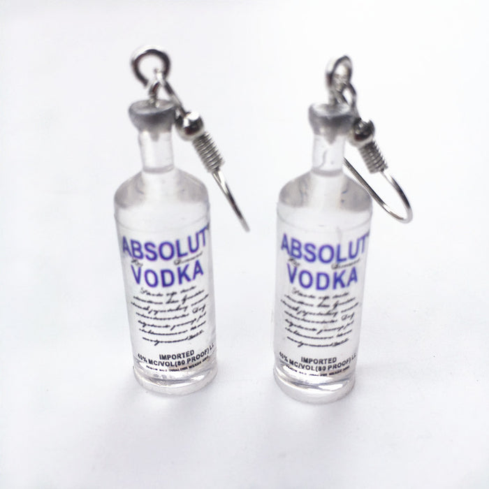 Wholesale Vodka Bottle Resin Earrings Ear Clips JDC-ES-Chouteng004