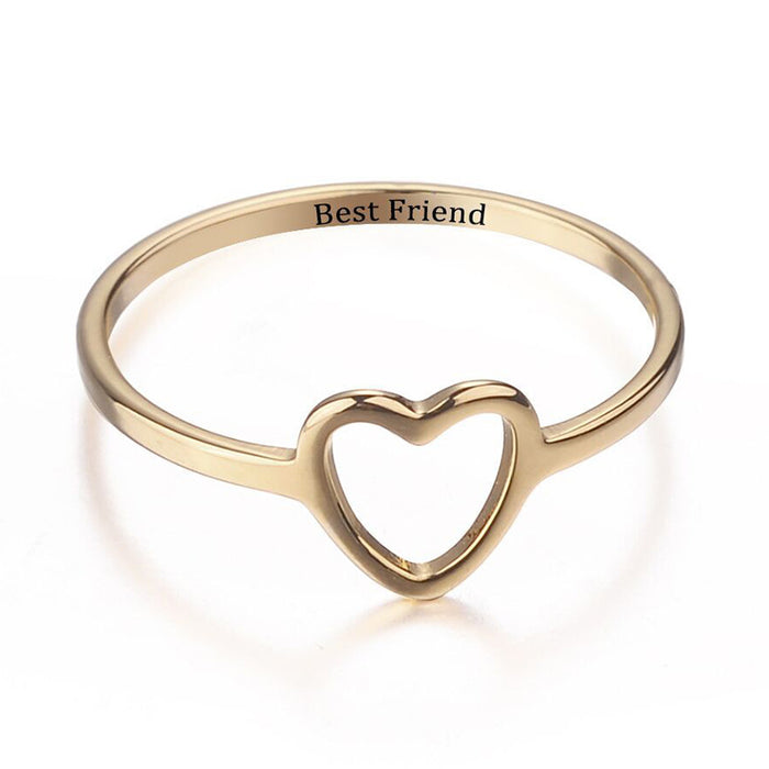 Wholesale Best Friend Hollow Heart Ring JDC-RS-Chenrui015