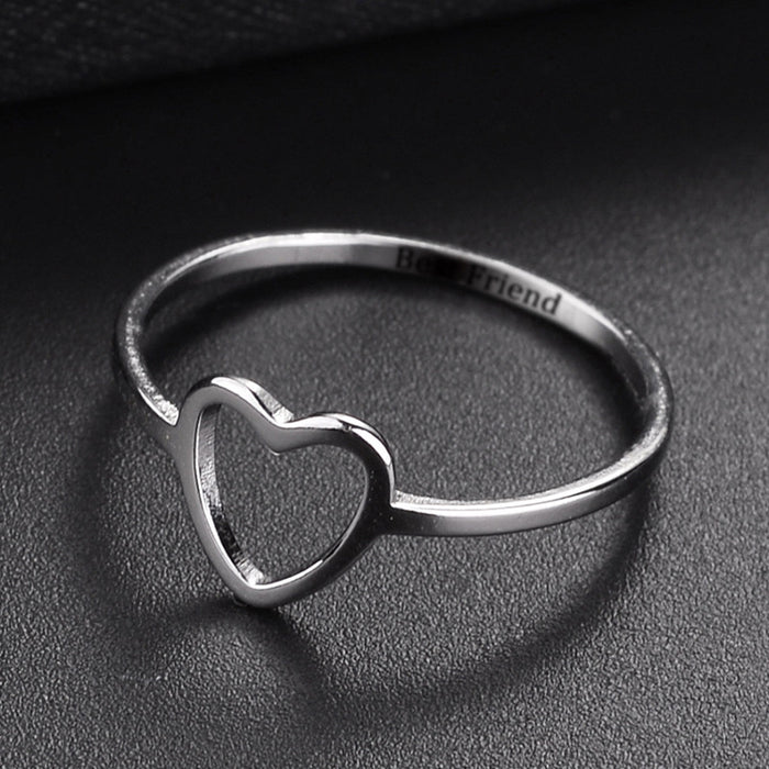 Wholesale Best Friend Hollow Heart Ring JDC-RS-Chenrui015