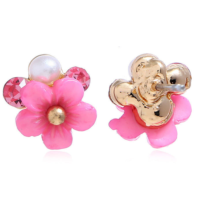 Wholesale Earrings Alloy Flower Pearls MOQ≥2 JDC-ES-KaiQ062