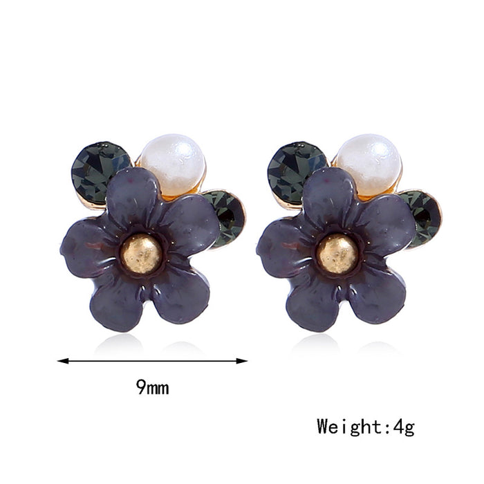 Wholesale Earrings Alloy Flower Pearls MOQ≥2 JDC-ES-KaiQ062