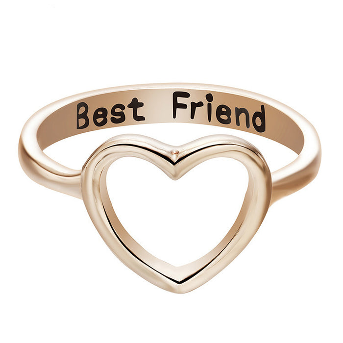 Wholesale Best Friend Hollow Heart Ring JDC-RS-Chenrui015