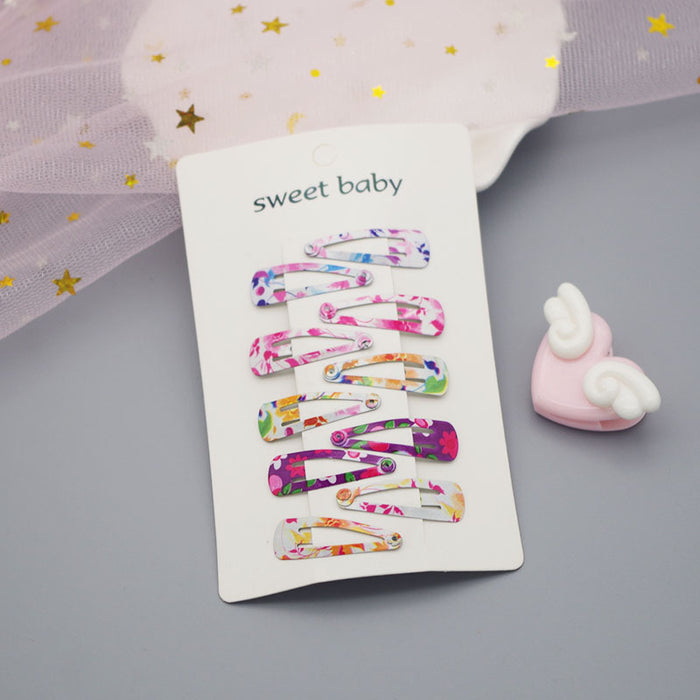 Wholesale Hair Clips Lovely children's printed color baking varnish hairpin JDC-HC-MiYu004