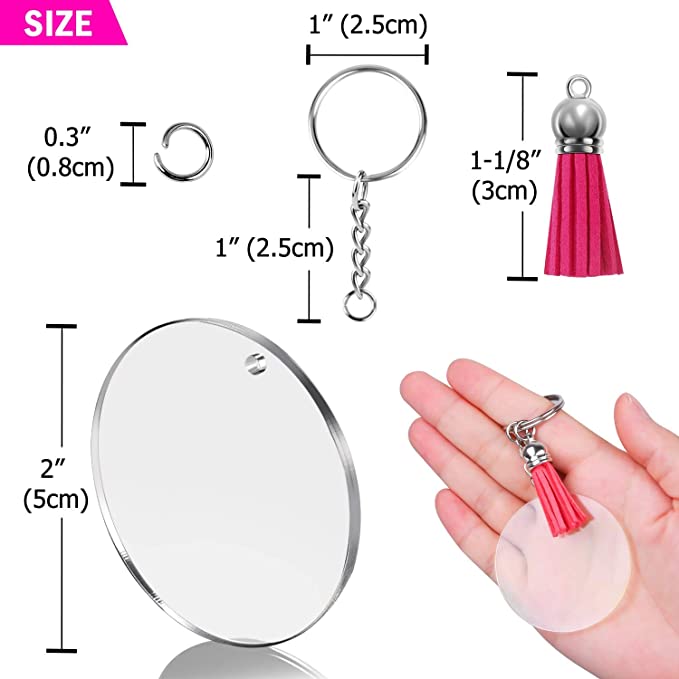 Wholesale Blank Keychains  Handmade DIY Acrylic Blank Keychains 200pcs/set MOQ≥2 JDC-KC-CYing001