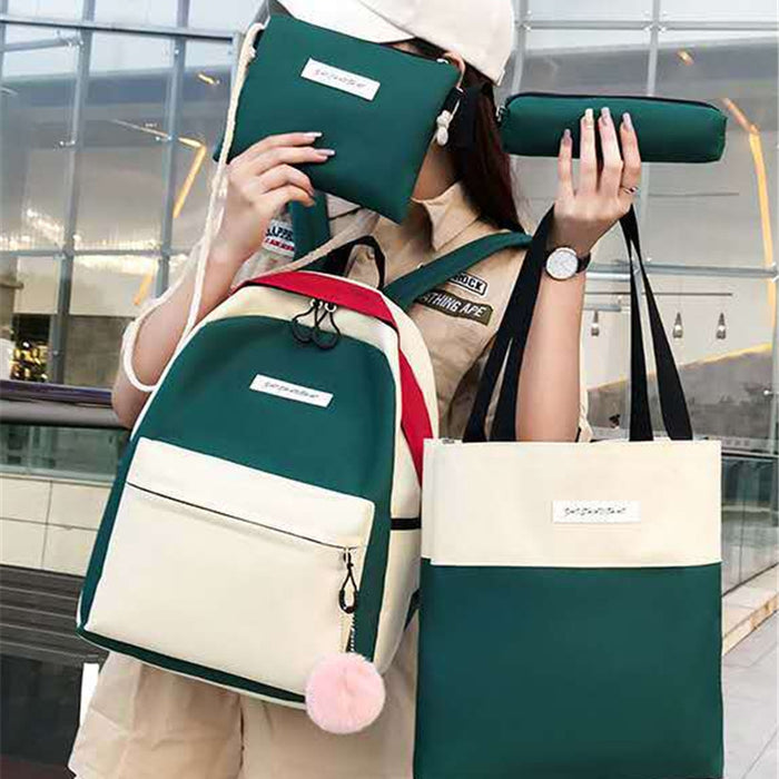 Wholesale Backpack Canvas Simple Handbag Pen Bag 4 Piece Set JDC-BP-Yujiao001