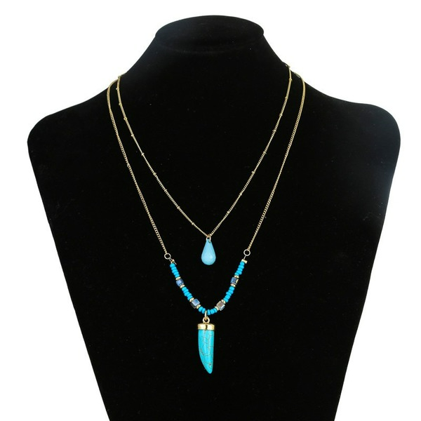 Jewelry WholesaleWholesale boho turquoise tassel necklace JDC-NE-ZhuJ004 necklaces 诛积 %variant_option1% %variant_option2% %variant_option3%  Factory Price JoyasDeChina Joyas De China