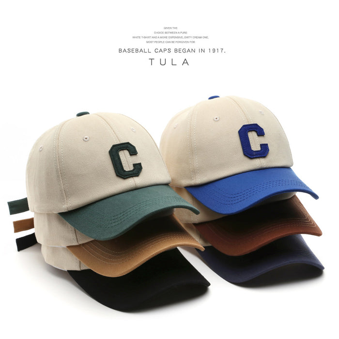 Wholesale Japanese retro simple letter patch stitching baseball cap JDC-FH-TLa004