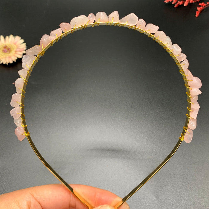 Wholesale Natural Crystal Gravel Crown Headband JDC-HD-ZHIY002