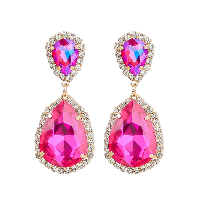 Jewelry WholesaleWholesale Drop Shape Alloy Color Rhinestone Earrings JDC-ES-JL941 Earrings 氿乐 %variant_option1% %variant_option2% %variant_option3%  Factory Price JoyasDeChina Joyas De China