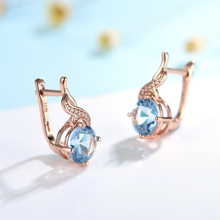 Wholesale Aqua Blue Zircon Earrings JDC-ES-ery010