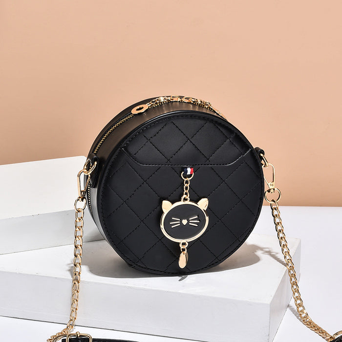 Wholesale Shoulder Bag PU Round Chain Crossbody Portable JDC-SD-Zhip005