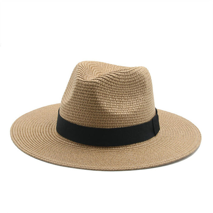 Jewelry WholesaleWholesale Black Belt Outdoor Beach Straw Hat JDC-FH-Guanchuan003 Fashionhat 冠川 %variant_option1% %variant_option2% %variant_option3%  Factory Price JoyasDeChina Joyas De China