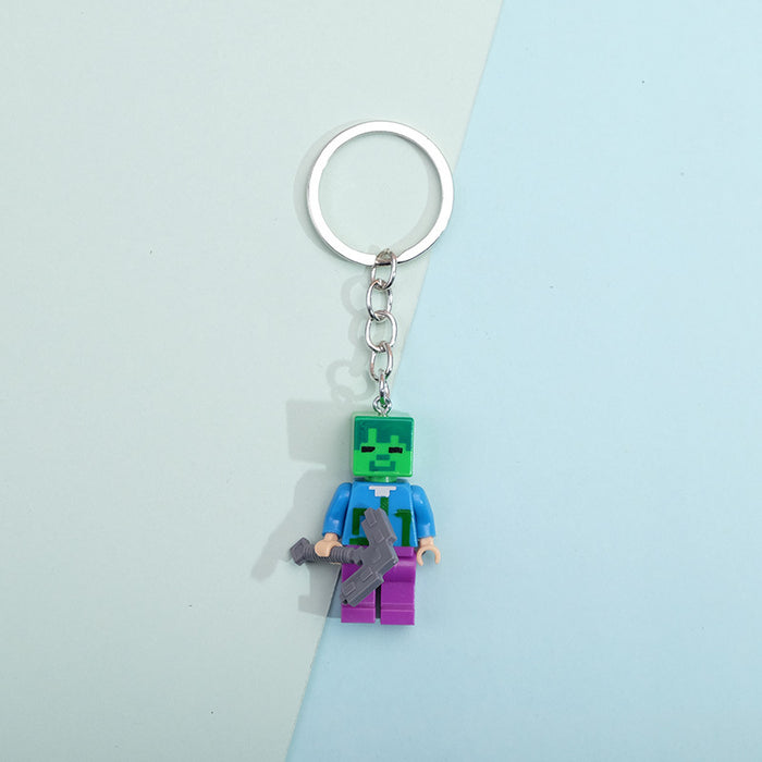 Wholesale Cartoon Plastic Building Blocks Keychain (M) JDC-KC-QMou011