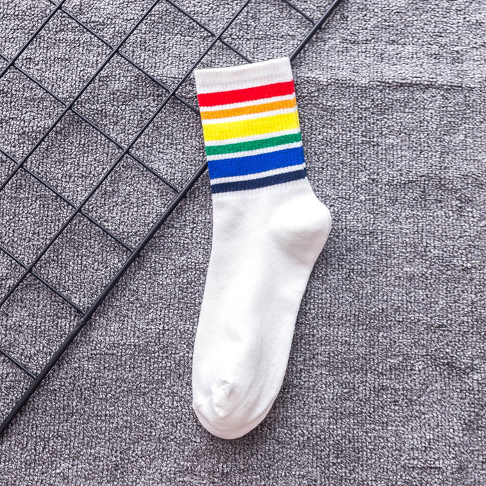 Jewelry WholesaleWholesale Polyester Rainbow Ladies Socks JDC-SK-XiaoYi002 Sock 小蚁 %variant_option1% %variant_option2% %variant_option3%  Factory Price JoyasDeChina Joyas De China