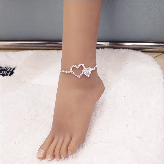 Wholesale Crystal Heart Rhinestone Anklet JDC-AS-JiaZ006