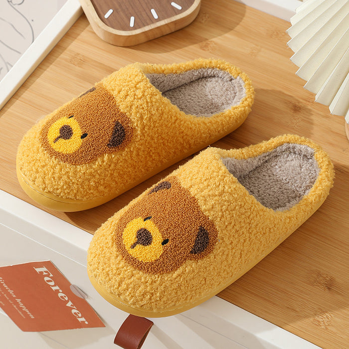 Wholesale Bear Head Cute Warm Winter Cotton SlippersMOQ≥2 JDC-SP-MMD004