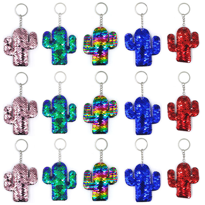 Jewelry WholesaleWholesale reflective bright faced cactus KeyChain Pendant MOQ≥2 JDC-KC-QiShi023 Keychains 奇释 %variant_option1% %variant_option2% %variant_option3%  Factory Price JoyasDeChina Joyas De China