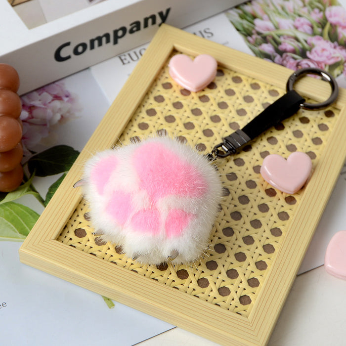 Wholesale Mink Cat's Claw Hair Ball Keychain MOQ≥2 JDC-KC-HGuan002