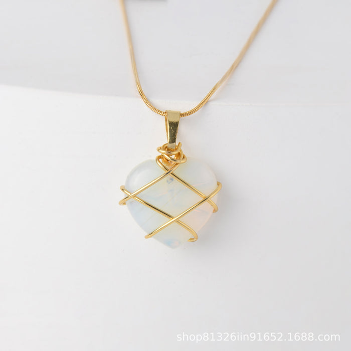 Jewelry WholesaleWholesale Barbie Necklace Love Pendant Diamond Peach Heart Shape DIY Winding Necklace JDC-NE-LTLD002 Necklaces 莉特莱迪 %variant_option1% %variant_option2% %variant_option3%  Factory Price JoyasDeChina Joyas De China