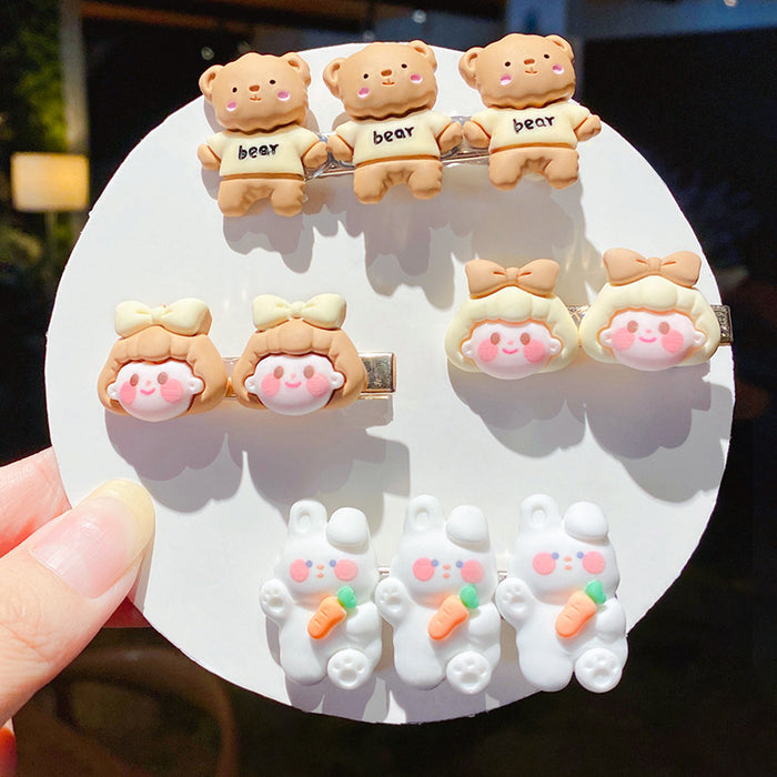 Wholesale plastic children bear hair clip does not hurt hair bangs clip JDC-HC-tengZ001