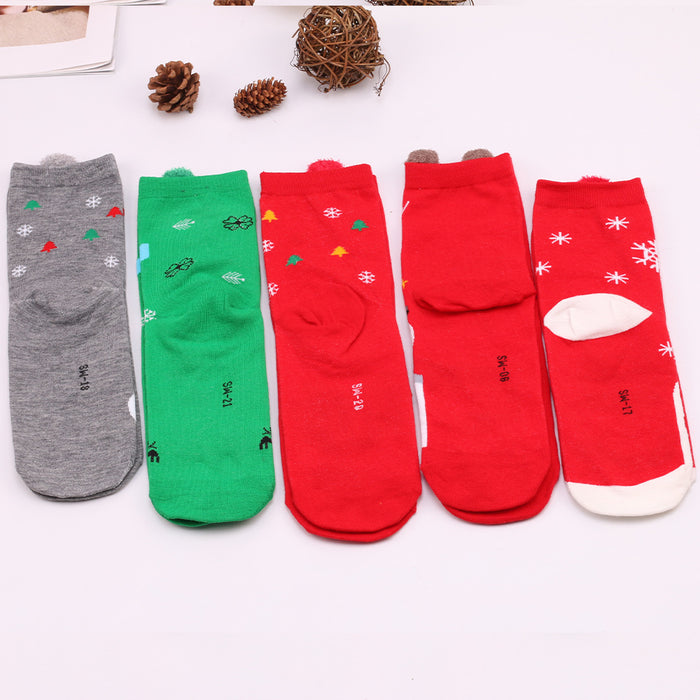 Wholesale Socks Polyester Christmas Santa Claus Elk MOQ≥3 JDC-SK-XQ019