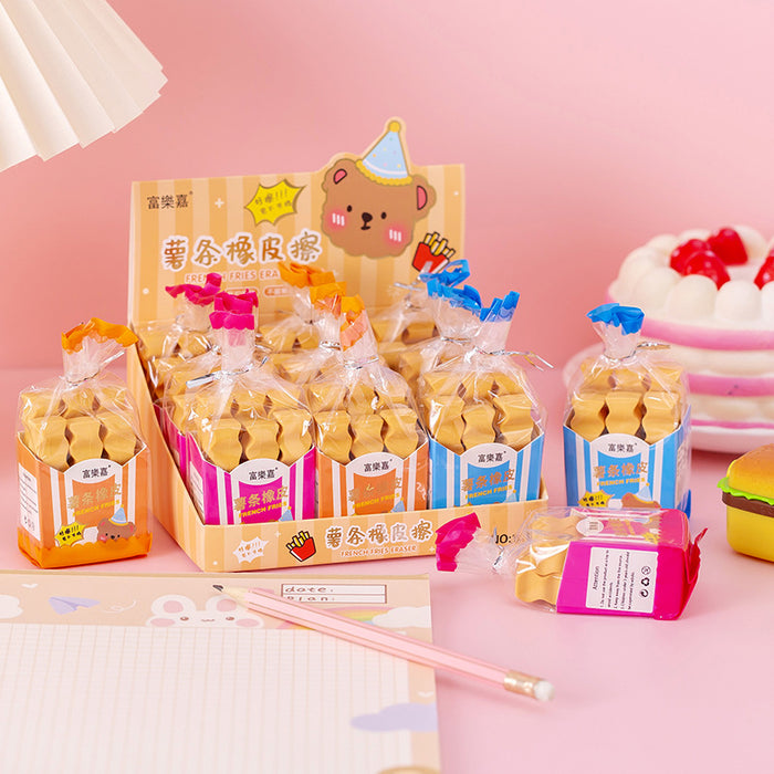 Wholesale eraser cartoon kids fries MOQ≥2 JDC-ERA-XuF001