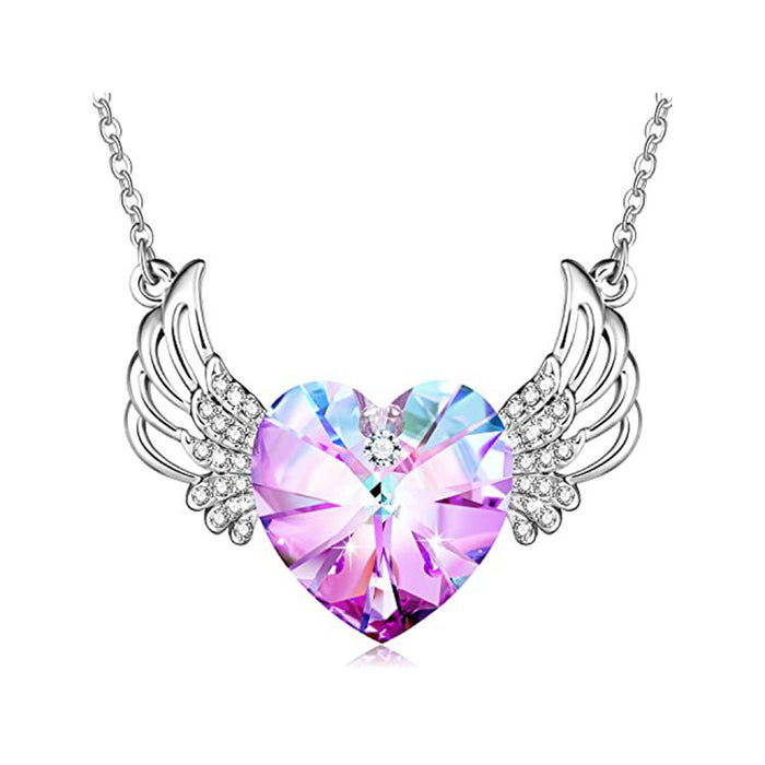 Jewelry WholesaleWholesale Crystal Pendant Angel's Wings Inlays Diamond Crystal Ladies Necklace JDC-NE-LongR004 Necklaces 龙瑞 %variant_option1% %variant_option2% %variant_option3%  Factory Price JoyasDeChina Joyas De China