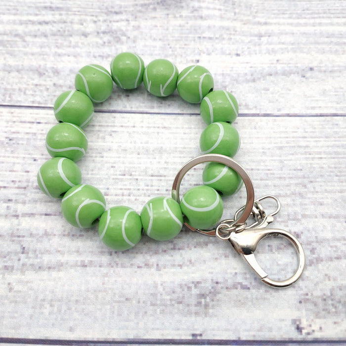 Wholesale 4th of July Independence Day Wooden Bead Bracelet Keychain Pendant MOQ≥2 JDC-KC-KDL001