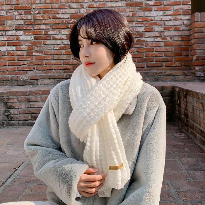 Wholesale Scarf Polyester Cotton Winter Thickening Warm Knit Solid Color JDC-SF-hengc012