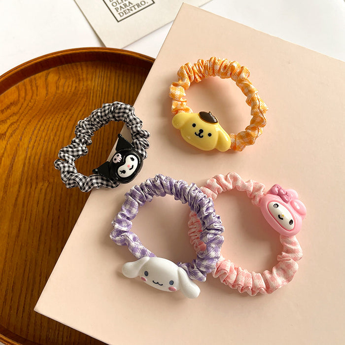 Wholesale cartoon girl heart sweet head rope pleated small intestine hair ring MOQ≥2 JDC-HS-SXD006