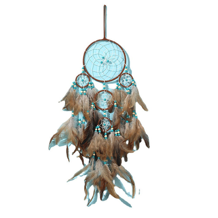 Wholesale Indian Feather Iron Cotton Thread Dreamcatcher MOQ≥2 JDC-DC-YXuan006