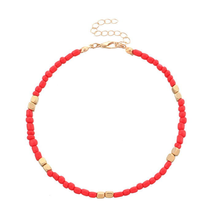 Jewelry WholesaleWholesale Rice Beads Beaded Beach Anklet JDC-AS-ZW001 anklets 道妮 %variant_option1% %variant_option2% %variant_option3%  Factory Price JoyasDeChina Joyas De China