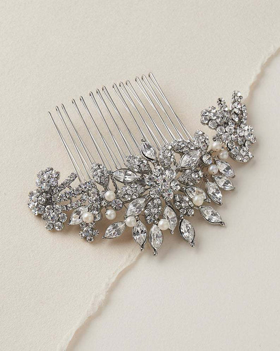 Wholesale Rhinestone Hair Comb Comb Comb Bridal Hair Crystal Pearl JDC-HC-Nianc003