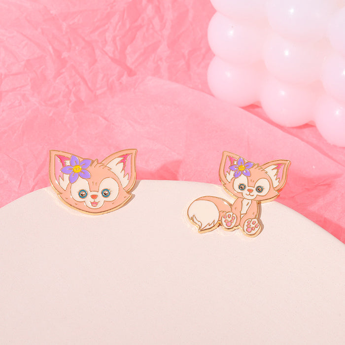 Wholesale mascot cute little pink fox brooche metal JDC-BC-QiH010