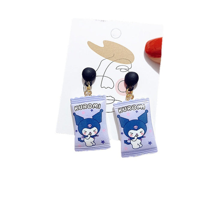 Wholesale Mini Simulation Candy Silver Earrings Cartoon JDC-ES-XingJ010