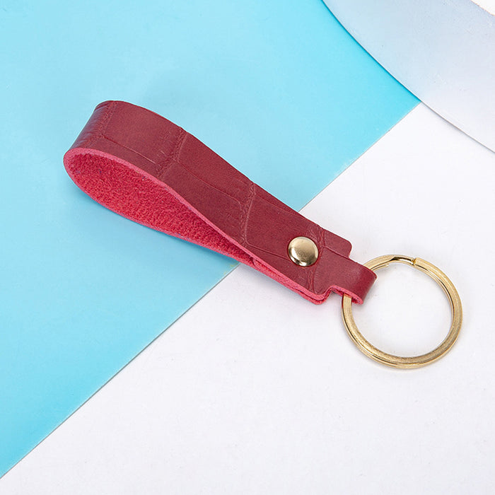 Wholesale Keychains PU Leather Car Simple Solid Color JDC-KC-XingR005