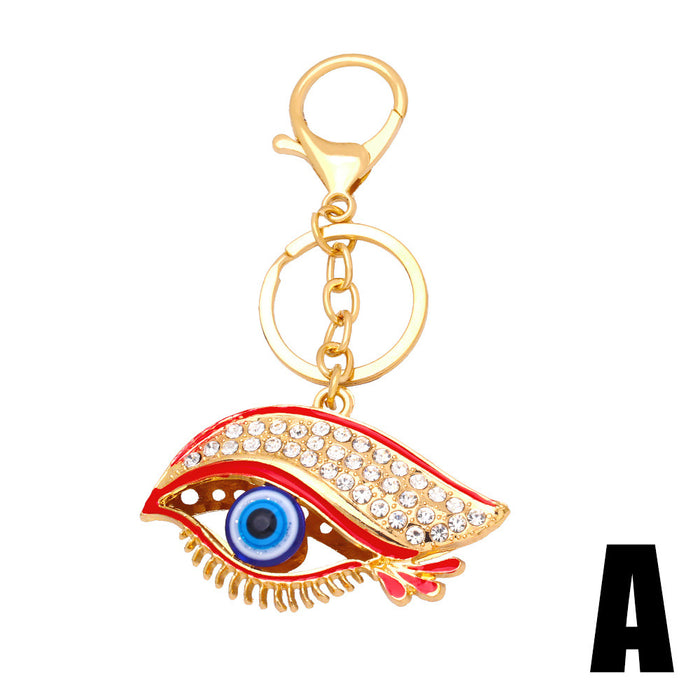 Wholesale Keychains For Backpacks creative big eyes key chain pendant metal keychain kca36 JDC-KC-AS002