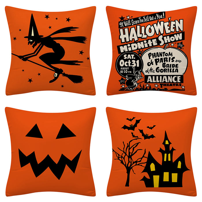 Wholesale Pillowcase Orange Halloween Polyester Pillowcase JDC-PW-Mengde005