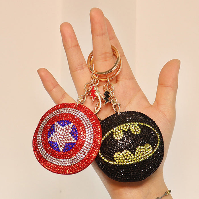 Wholesale Leather Cord Rhinestone Keychain (M) JDC-KC-Huofan001