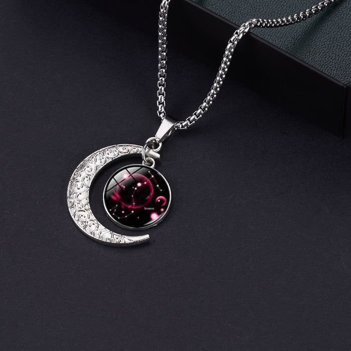 Wholesale Necklace Stainless Steel Zodiac Moon MOQ≥2 JDC-NE-YonY001