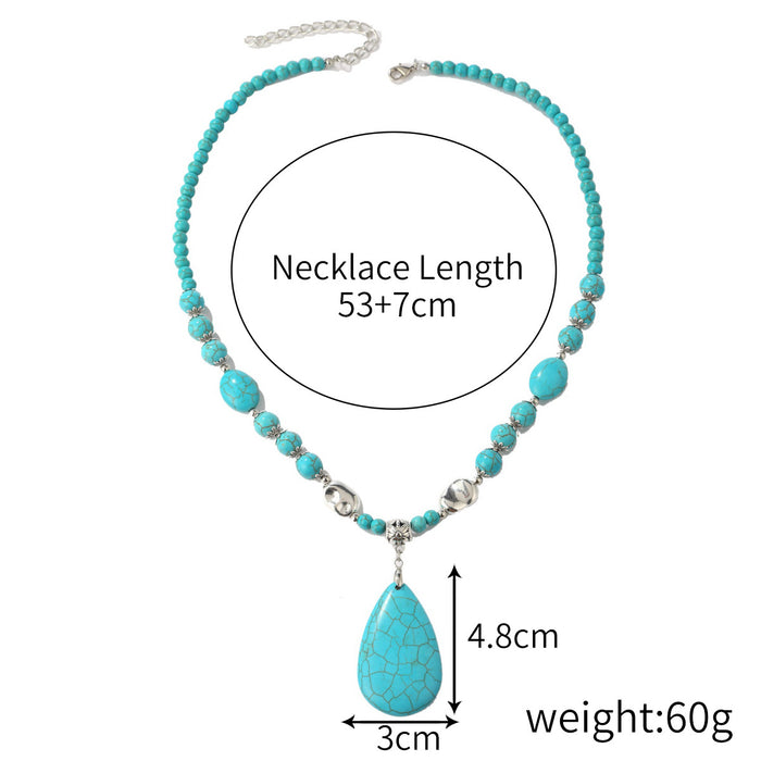 Jewelry WholesaleWholesale Turquoise Pendant Beaded Boho Ethnic Necklace Earrings Bracelet Set JDC-NE-GSJY010  嘉溢 %variant_option1% %variant_option2% %variant_option3%  Factory Price JoyasDeChina Joyas De China