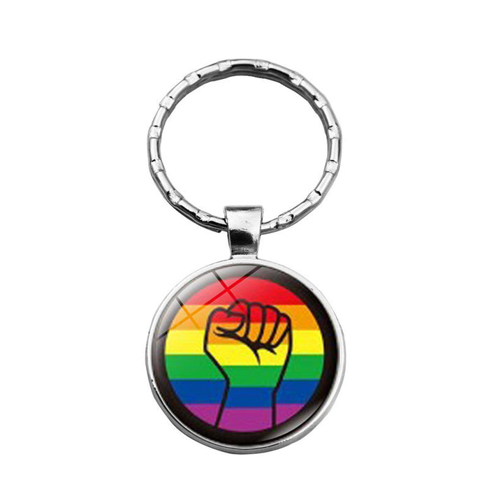 Jewelry WholesaleWholesale LGBT Pride Day Alloy Glass Gemstone Keychain JDC-KC-XuS023 Keychains 溆水 %variant_option1% %variant_option2% %variant_option3%  Factory Price JoyasDeChina Joyas De China