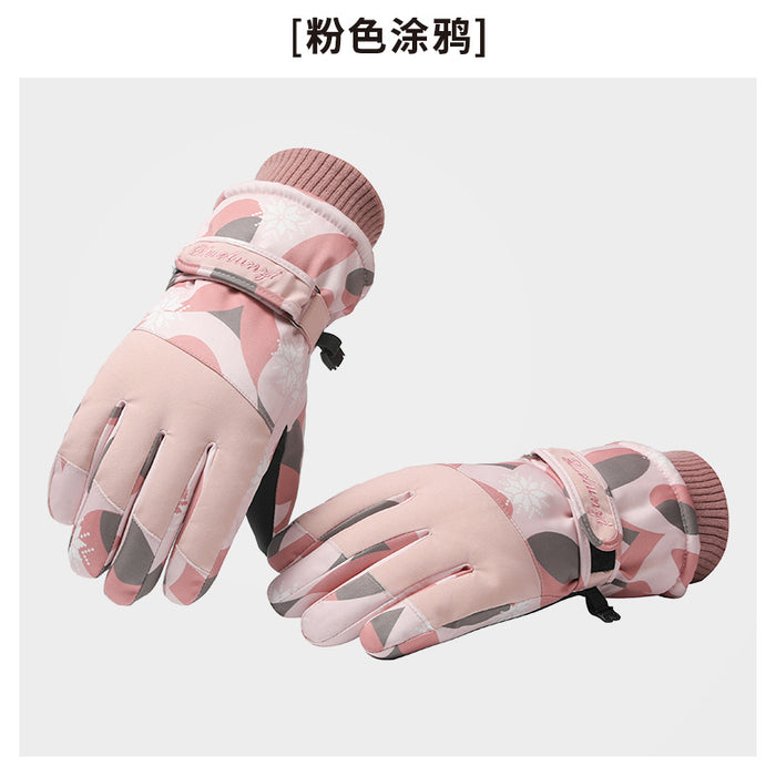 Wholesale Gloves Polyester Waterproof Warm Outdoor Ski Printing Touch Screen JDC-GS-XiJL002