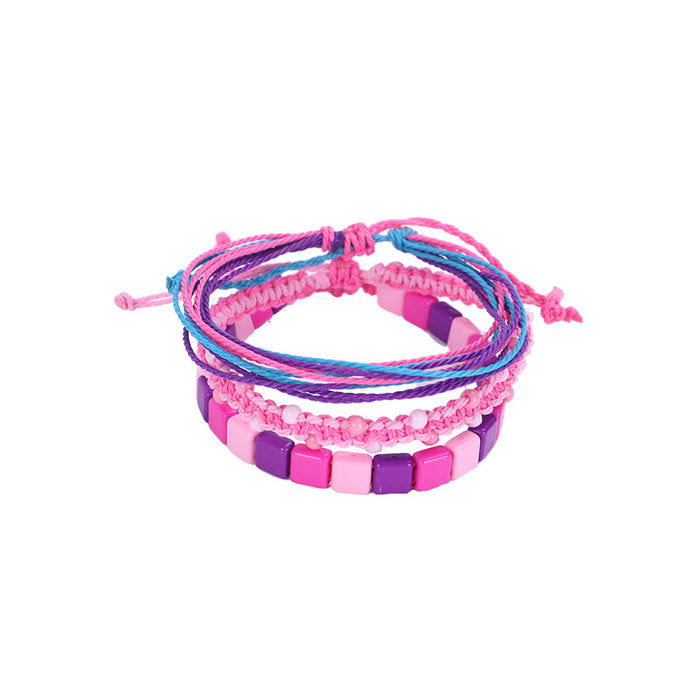 Wholesale Hand Braided Acrylic Colorful Rope Braids Multilayer Bracelet JDC-BT-ZengZ024