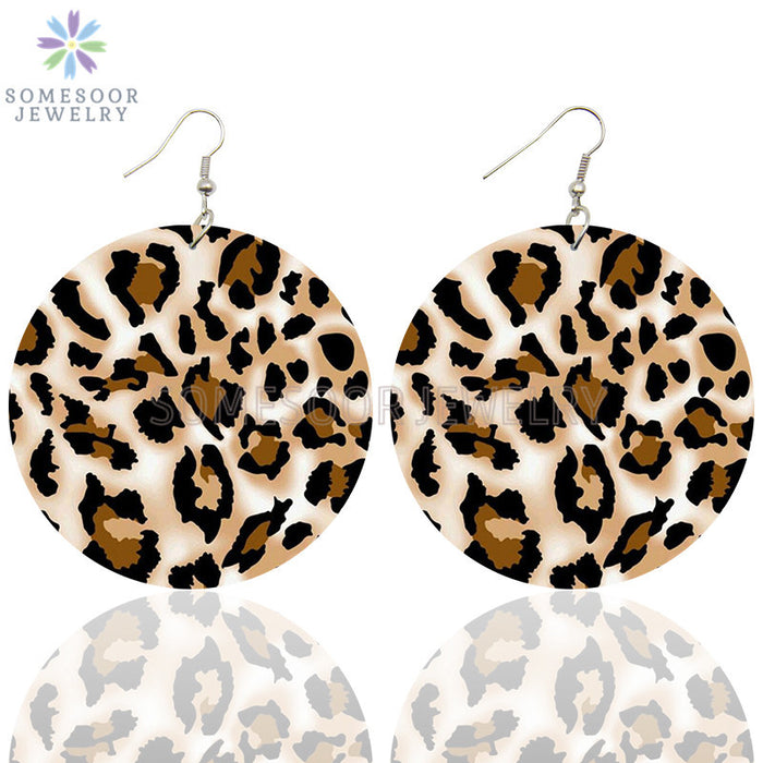 Jewelry WholesaleWholesale Wood Leopard Print Copper Earrings MOQ≥2 JDC-ES-SShuo001 Earrings 尚铄 %variant_option1% %variant_option2% %variant_option3%  Factory Price JoyasDeChina Joyas De China