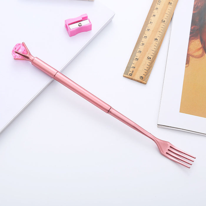 Wholesale Diamond Spoon Fork Plastic Ballpoint Pen JDC-BP-Liuj015