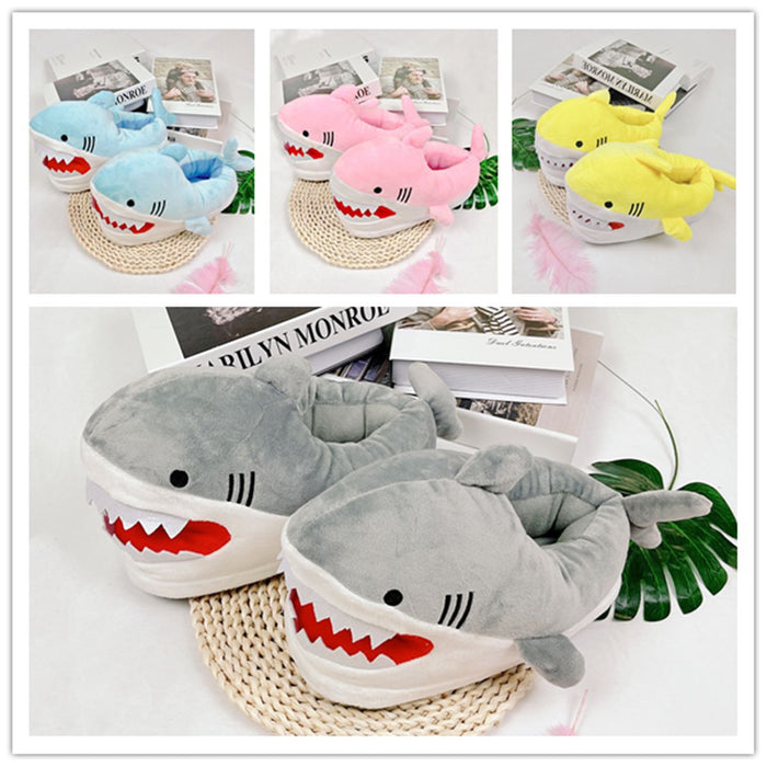 Wholesale Winter Cartoon Shark Head Plush Slippers JDC-SP-Dingy001